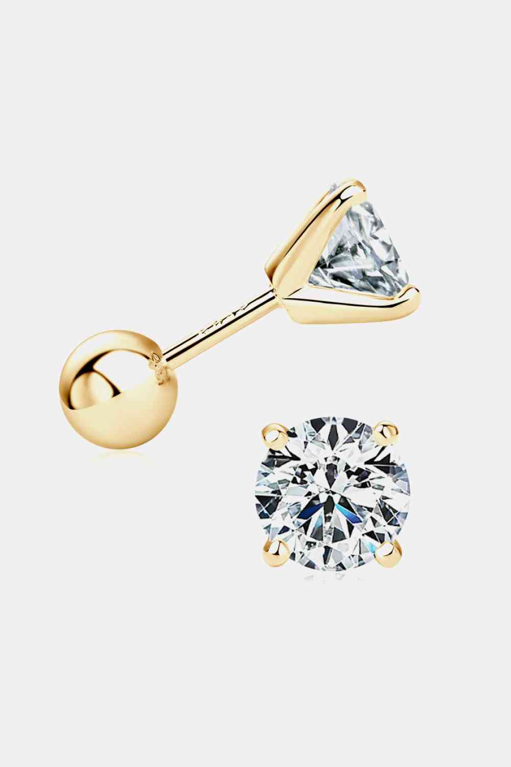 WJ 2 Carat Moissanite 925 Sterling Silver Stud Earrings