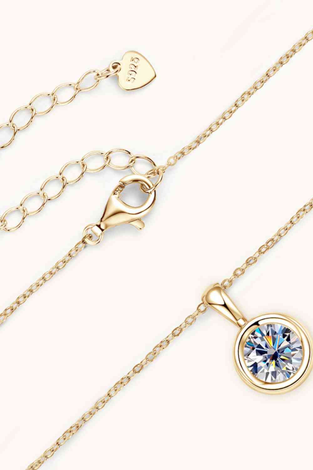 WJ 2 Carat Moissanite 925 Sterling Silver Necklace