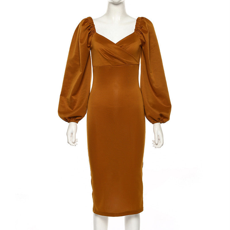 Off-Shoulder Slim-Fit Court-Style Dress