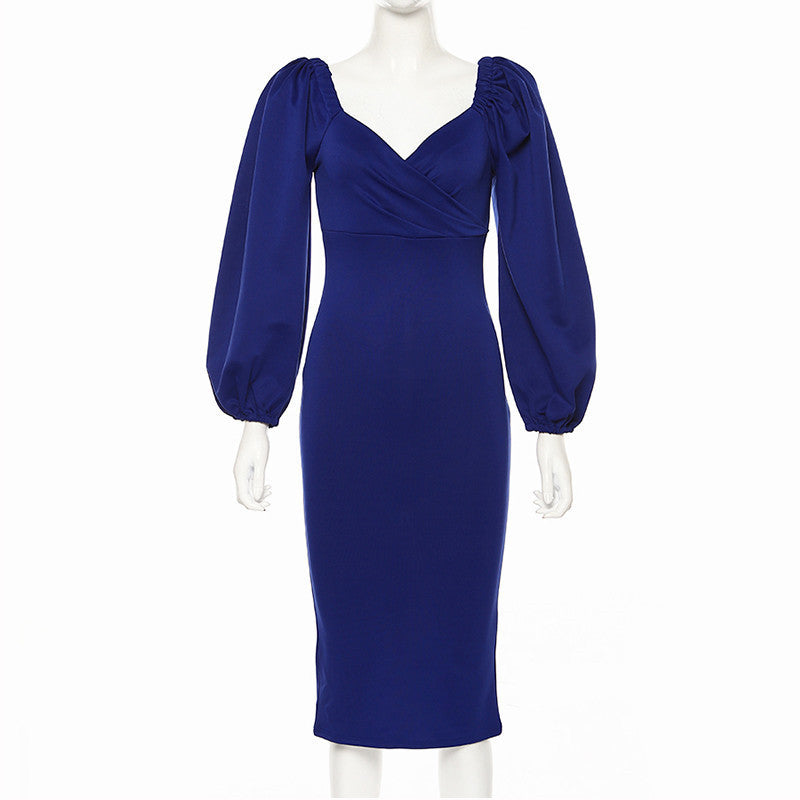 Off-Shoulder Slim-Fit Court-Style Dress