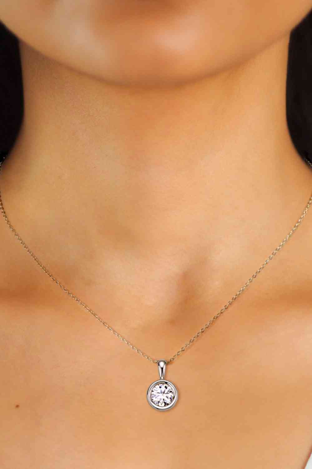 WJ 2 Carat Moissanite 925 Sterling Silver Necklace