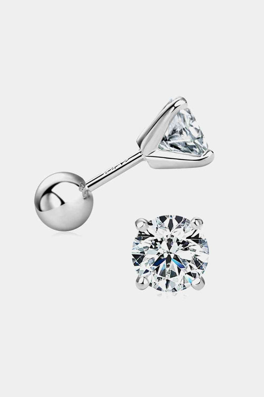 WJ 2 Carat Moissanite 925 Sterling Silver Stud Earrings